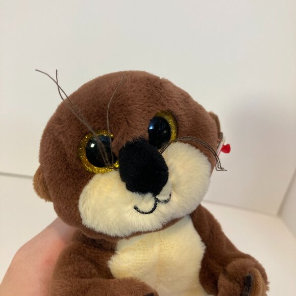 Ty Beanie Babies Mitch Otter 6" Stuffed Plush Toy 2022 Yellow Eyes With Tag - Picture 9 of 9